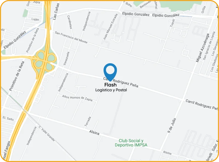 Ubicacion en el mapa de la sucursal de Mendoza
